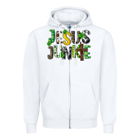 White Jesus junkie St. Patrick's Zipper Hoodie - CowGirlArtShop