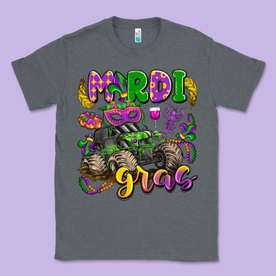 Mardi Gras Monster Truck Classic Tee Designed By Lillyallendesigns