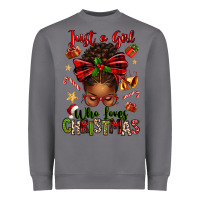 Storm just a girl who loves christmas afro messy bun Heavyweight Sweatshirt - texasbilliewilder