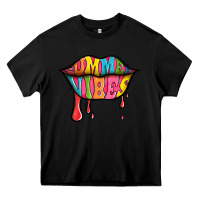 Black summer vibes lips Heavy Core Tee - Jasminsmagicworld