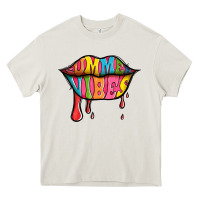Cream summer vibes lips Heavy Core Tee - Jasminsmagicworld
