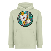 Matcha baseball with sunflower round earrings Heavyweight Hoodie - BundleAndBundleShop