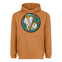 Meerkat baseball with sunflower round earrings Heavyweight Hoodie - BundleAndBundleShop