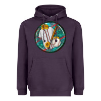 Plum baseball with sunflower round earrings Heavyweight Hoodie - BundleAndBundleShop