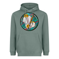 Sage baseball with sunflower round earrings Heavyweight Hoodie - BundleAndBundleShop