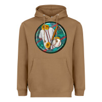 Toasted Coconut baseball with sunflower round earrings Heavyweight Hoodie - BundleAndBundleShop