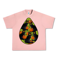 Salmon Black Cat Halloween Teardrop Urban Heavy Tee - LillyAllenDesigns