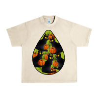Sandshell Black Cat Halloween Teardrop Urban Heavy Tee - LillyAllenDesigns