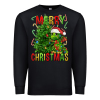 Black merry christmas dragon Premium Sweatshirt - FaDigitalArtStudio