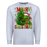Heather Grey merry christmas dragon Premium Sweatshirt - FaDigitalArtStudio