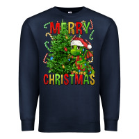 Navy merry christmas dragon Premium Sweatshirt - FaDigitalArtStudio