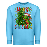Ocean Blue merry christmas dragon Premium Sweatshirt - FaDigitalArtStudio