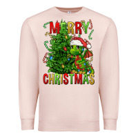 Pale Pink merry christmas dragon Premium Sweatshirt - FaDigitalArtStudio