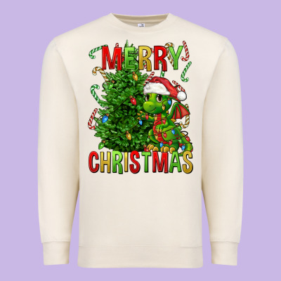 Merry Christmas Dragon Premium Sweatshirt Designed By Fadigitalartstudio