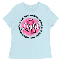 Baby Blue fight breast cancer Ladies Tee - MaliasSmallBusiness