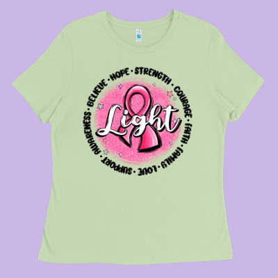 Fight Breast Cancer Ladies Tee Designed By Maliassmallbusiness