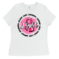 White fight breast cancer Ladies Tee - MaliasSmallBusiness