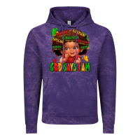 Cloud Purple god says i am juneteenth kid Vintage Hoodie - LillyAllenDesigns