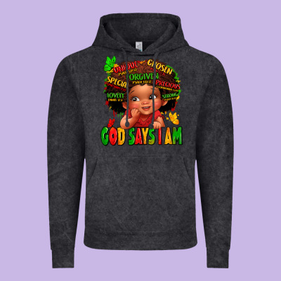 God Says I Am Juneteenth Kid Vintage Hoodie Designed By Lillyallendesigns
