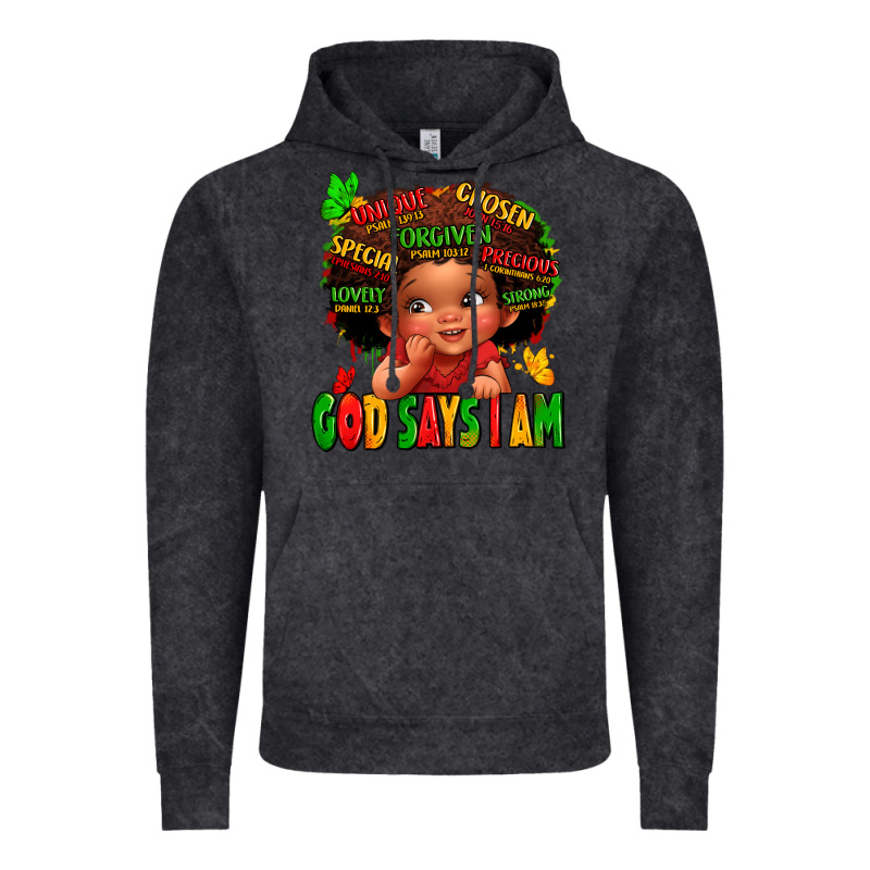 God Says I Am Juneteenth Kid Vintage Hoodie by LillyAllenDesigns | Teevron