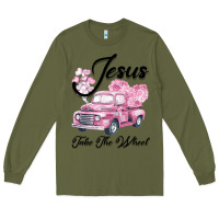 Army Green Leopard Floral Pink Car Jesus Take The Wheel Long Sleeve Tee - Bettercallsaul