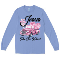 Colony Blue Leopard Floral Pink Car Jesus Take The Wheel Long Sleeve Tee - Bettercallsaul