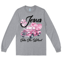 Heather Grey Leopard Floral Pink Car Jesus Take The Wheel Long Sleeve Tee - Bettercallsaul
