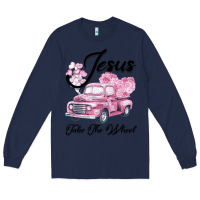 Navy Leopard Floral Pink Car Jesus Take The Wheel Long Sleeve Tee - Bettercallsaul