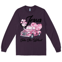 Plum Leopard Floral Pink Car Jesus Take The Wheel Long Sleeve Tee - Bettercallsaul