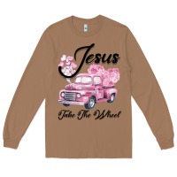 Toasted Coconut Leopard Floral Pink Car Jesus Take The Wheel Long Sleeve Tee - Bettercallsaul