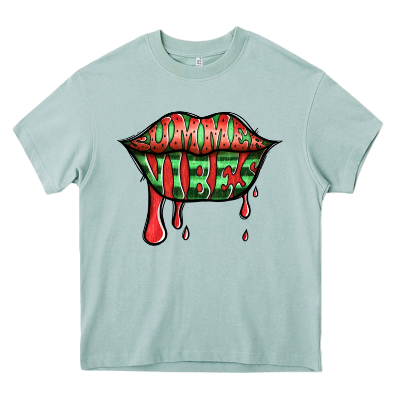 Summer Vibes Watermelon Lips Heavy Core Tee by Jasminsmagicworld | Teevron