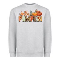 Heather Grey Hello pumpkin Heavyweight Sweatshirt - NancyCooperArtShop