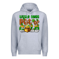 Heather Grey St. Patrick's little miss pot of gold Premium Hoodie - OliviaCreatesArt