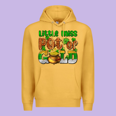St. Patrick's Little Miss Pot Of Gold Premium Hoodie Designed By Oliviacreatesart