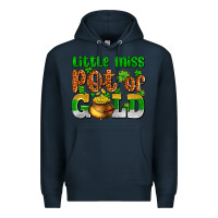 Navy St. Patrick's little miss pot of gold Premium Hoodie - OliviaCreatesArt