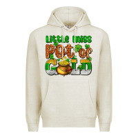 Oatmeal Heather St. Patrick's little miss pot of gold Premium Hoodie - OliviaCreatesArt
