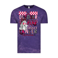 Cloud Purple pink ghost breast cancer awareness Vintage Tee - LillyAllenDesigns
