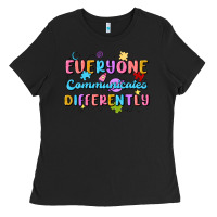 Black everyone communicates differently Ladies Tee - MaliasSmallBusiness