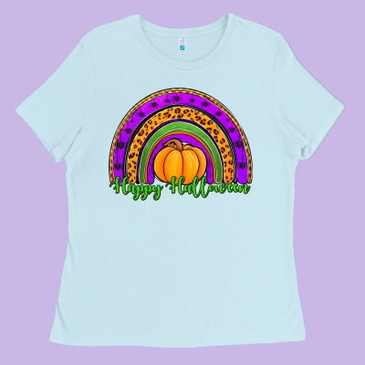 Happy Halloween Rainbow Ladies Tee Designed By Jasminsmagicworld
