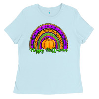 Baby Blue happy halloween rainbow Ladies Tee - Jasminsmagicworld