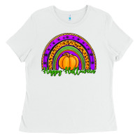 White happy halloween rainbow Ladies Tee - Jasminsmagicworld
