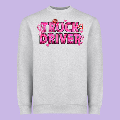 Breast Cancer Truck Driver Heavyweight Sweatshirt Designed By Texasbilliewilder