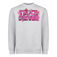 Heather Grey Breast Cancer truck driver Heavyweight Sweatshirt - texasbilliewilder