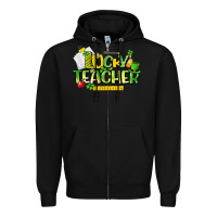 Black lucky teacher St. Patrick's Day Zipper Hoodie - HowdyJamesFarm
