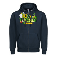 Navy lucky teacher St. Patrick's Day Zipper Hoodie - HowdyJamesFarm