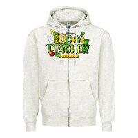 Oatmeal Heather lucky teacher St. Patrick's Day Zipper Hoodie - HowdyJamesFarm