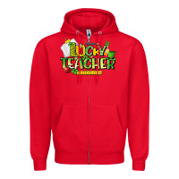 Red lucky teacher St. Patrick's Day Zipper Hoodie - HowdyJamesFarm