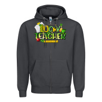 Smoke lucky teacher St. Patrick's Day Zipper Hoodie - HowdyJamesFarm