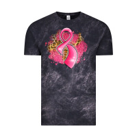 Cloud Black breast cancer awareness ribbon with glitter pink l Vintage Tee - LillyAllenDesigns