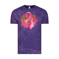 Cloud Purple breast cancer awareness ribbon with glitter pink l Vintage Tee - LillyAllenDesigns